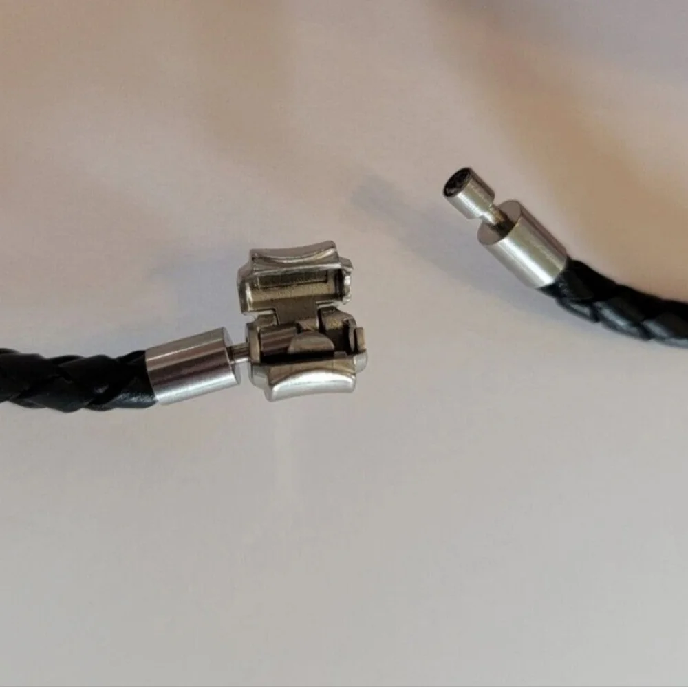 Black Braided Leather Bracelet